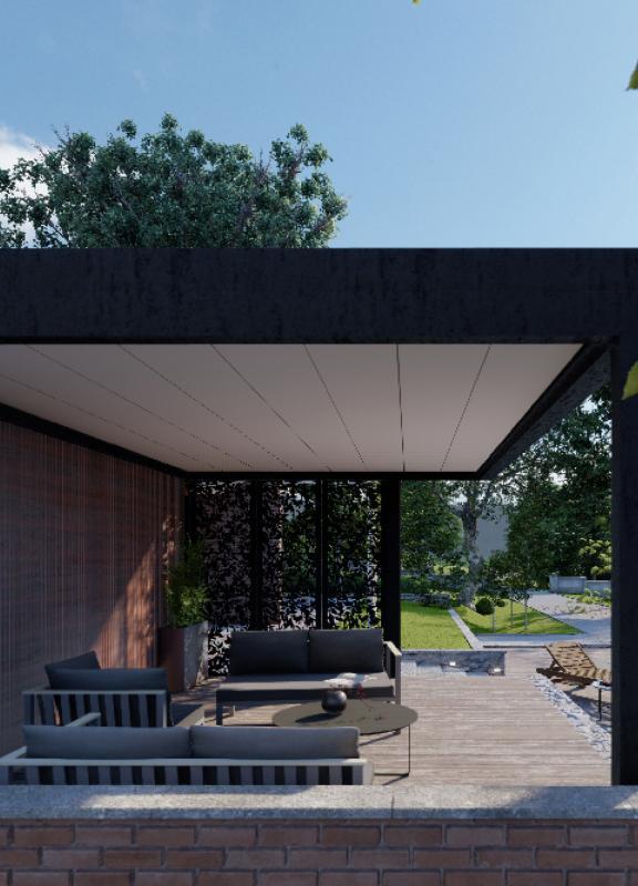 Akena Pool house - Aluminium noir - Sur terrasse