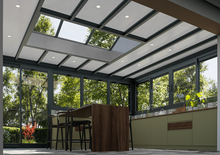 Akena - Extension maison cuisine toit plat - Aluminium
