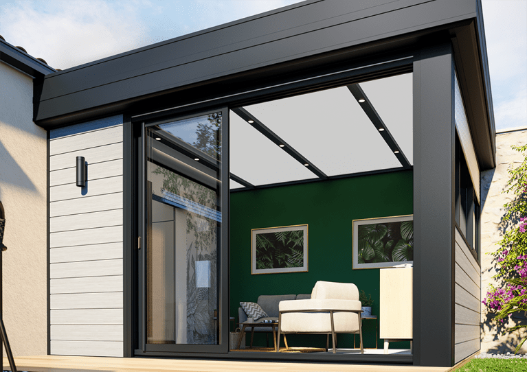 Akena - Extension maison salon toit plat - Agrandissement de maison