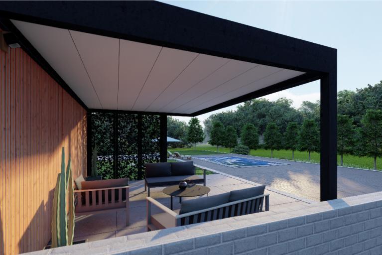 Akena Pool house - Aluminium noir - Plafond plat