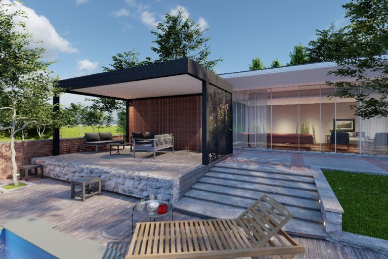 Akena Pool house - Aluminium noir - Extension maison